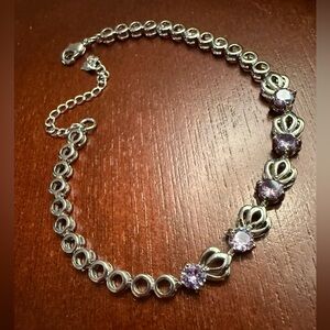 Elegant Silver and Purple Amethyst Anklet/Bracelet *NWOT